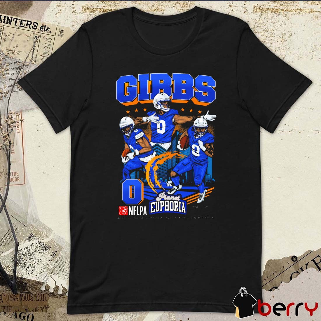 Jahmyr Gibbs V3 Detroit Lions NFL Football Planet Euphoria Artwork 2025 t-shirt