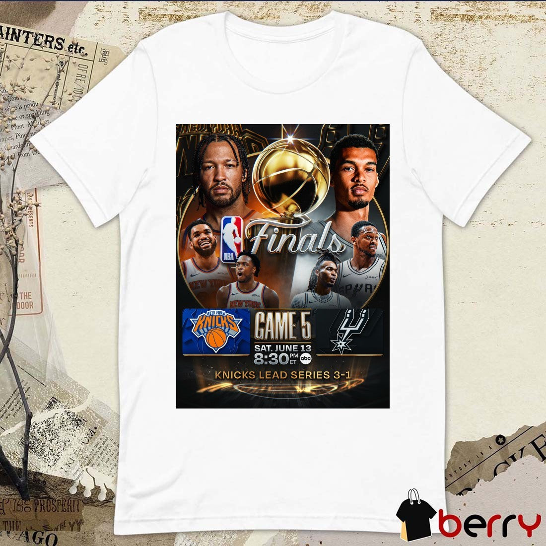 Jalen Brunson and OG Anunoby New York Knicks Vs San Antonio Spurs Game 5 June 13 2026 Poster t-shirt