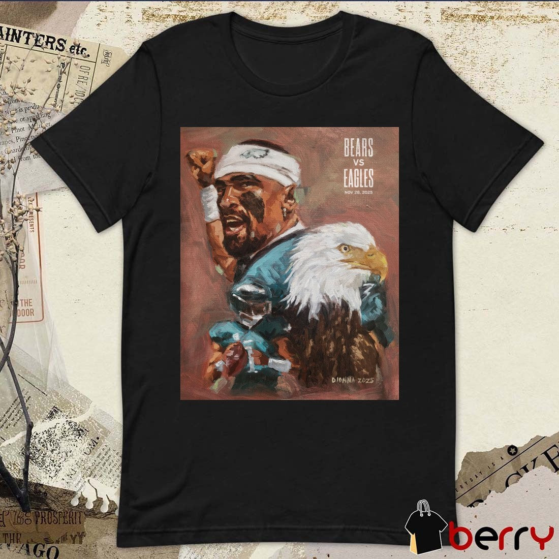 Jalen Hurts Philadelphia Eagles Vs Chicago Bears Gameday Black Friday November 28, 2025 Artwork Poster t-shirt