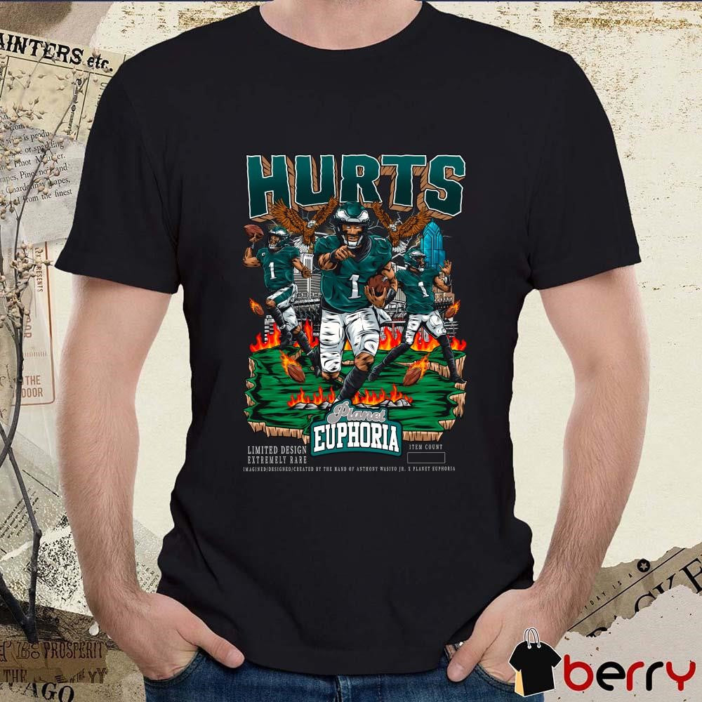 Jalen Hurts V2 Philadelphia Eagles NFL Planet Euphoria Artwork t-shirt