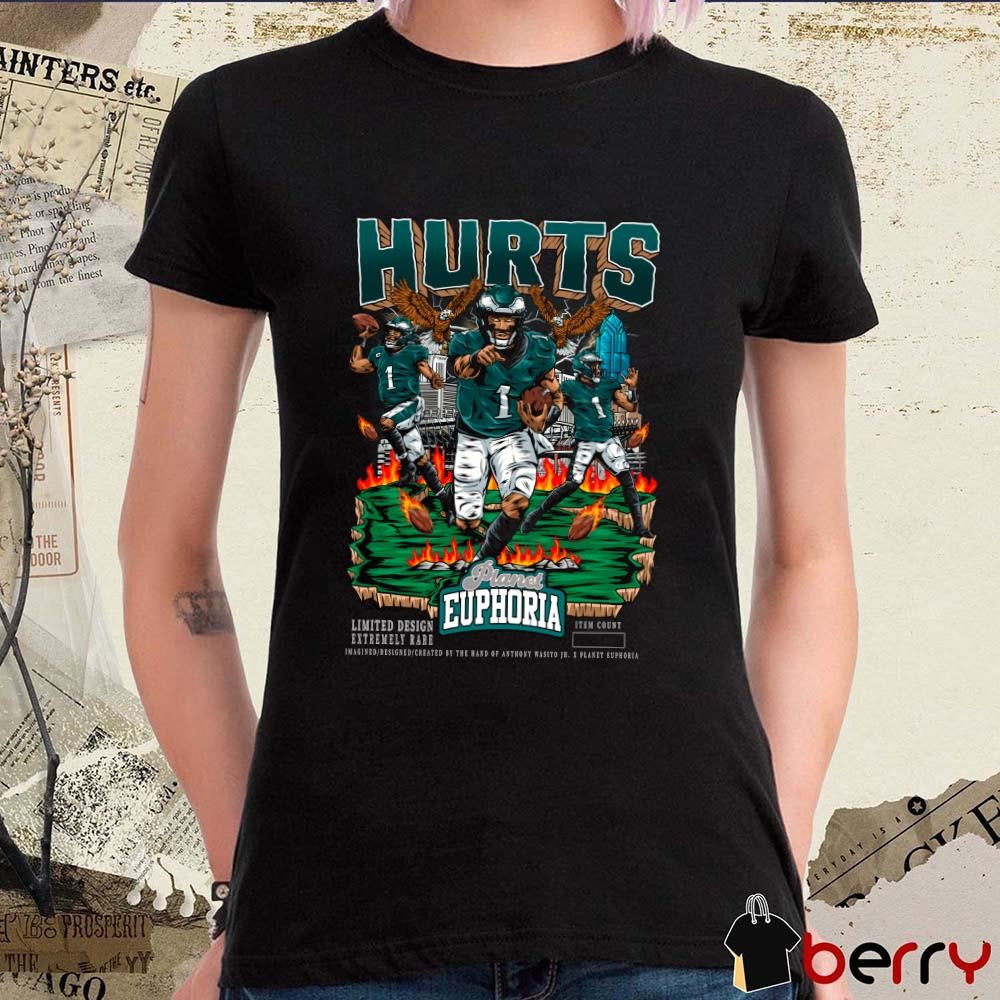 Jalen Hurts V2 Philadelphia Eagles NFL Planet Euphoria Artwork t-shirt