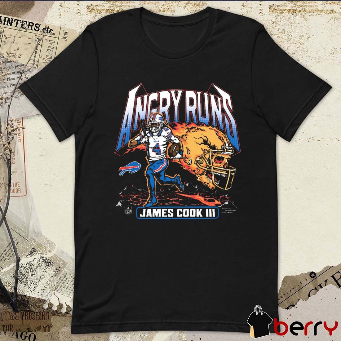James Cook III Buffalo Bills NFL 2025 Homage Angry Runs Graphic t-shirt