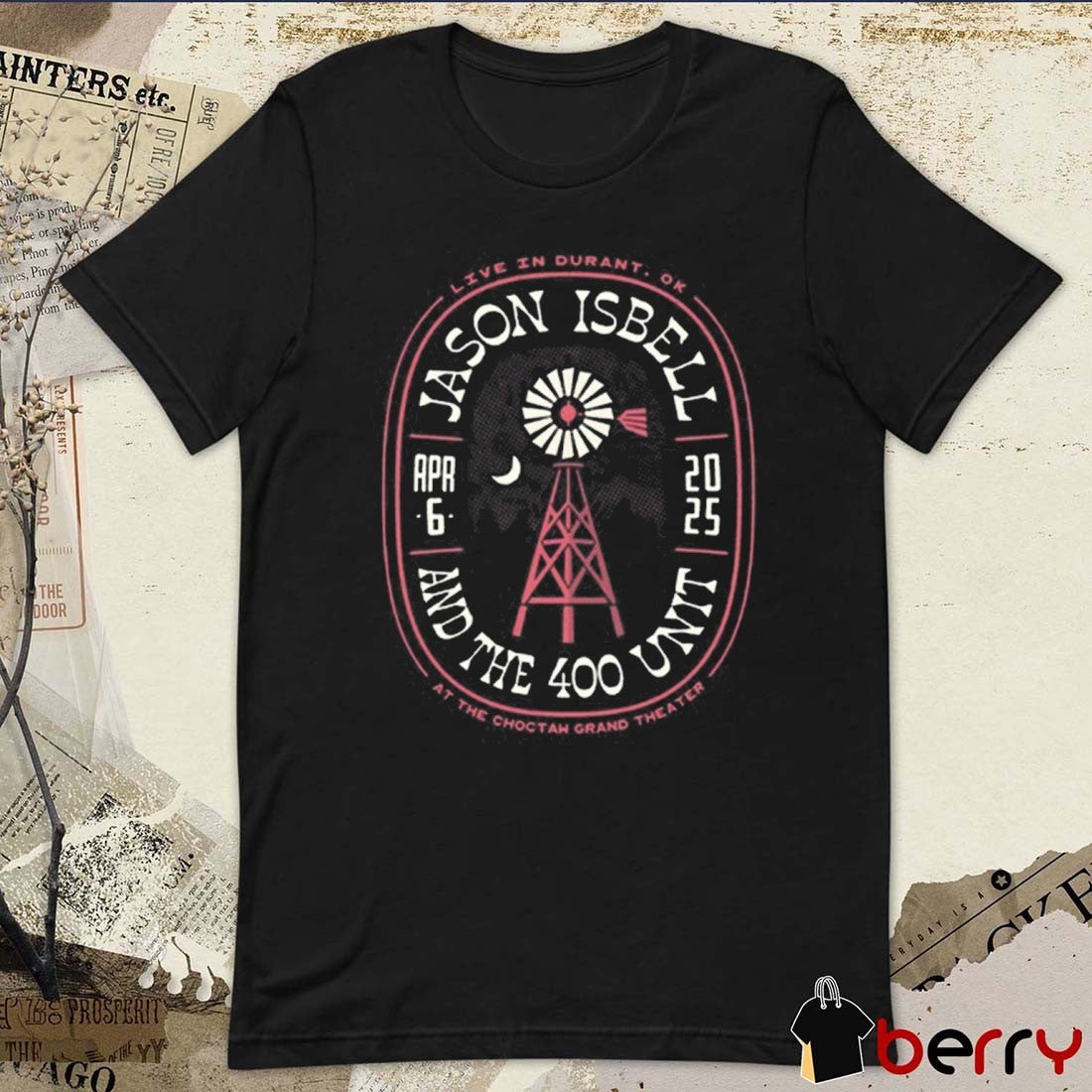 Jason Isbell And The 400 Unit Choctaw Grand Theater Live In Durant OK April 6 2025 Tour t-shirt