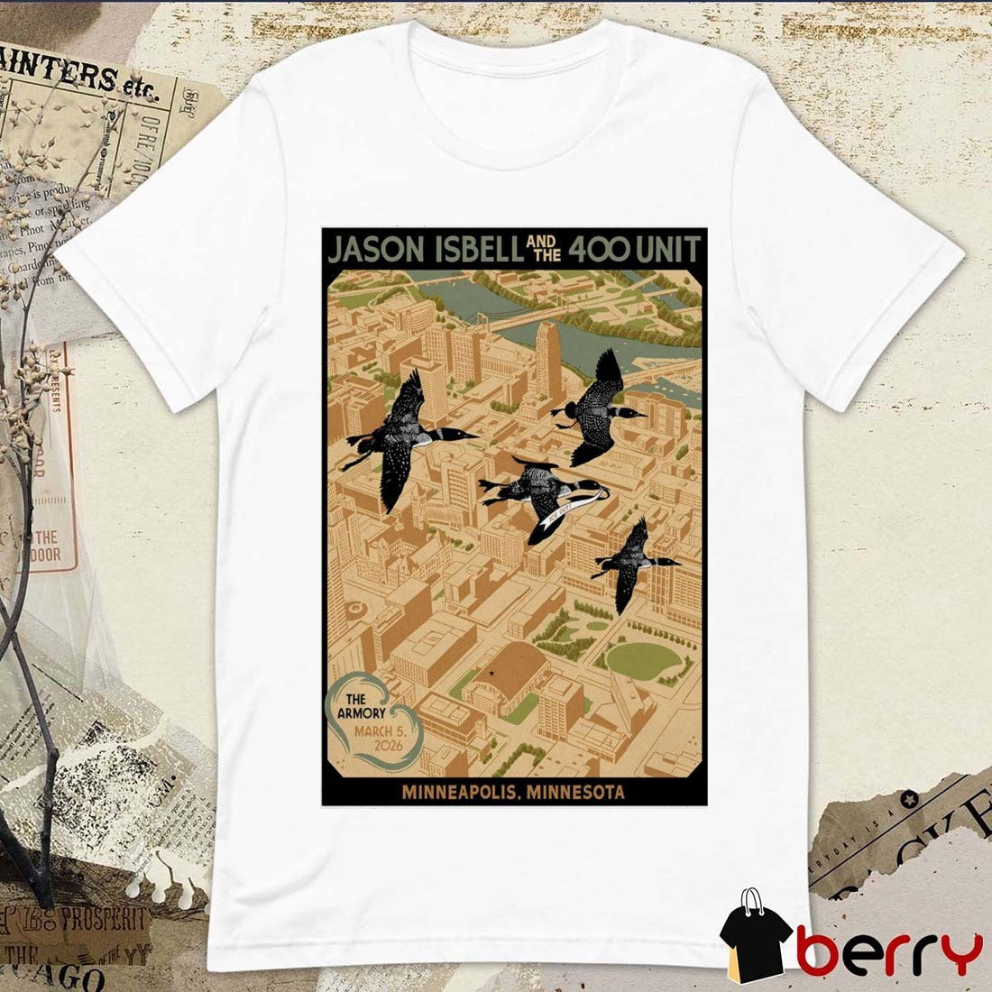 Jason Isbell And The 400 Unit March 5 2026 The Armory In Minneapolis MN Poster t-shirt