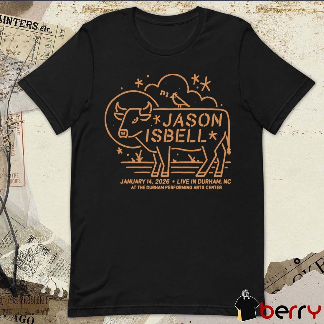 Jason Isbell January 14 2026 Live In Durham NC At The Durham Performing Arts Center t-shirt