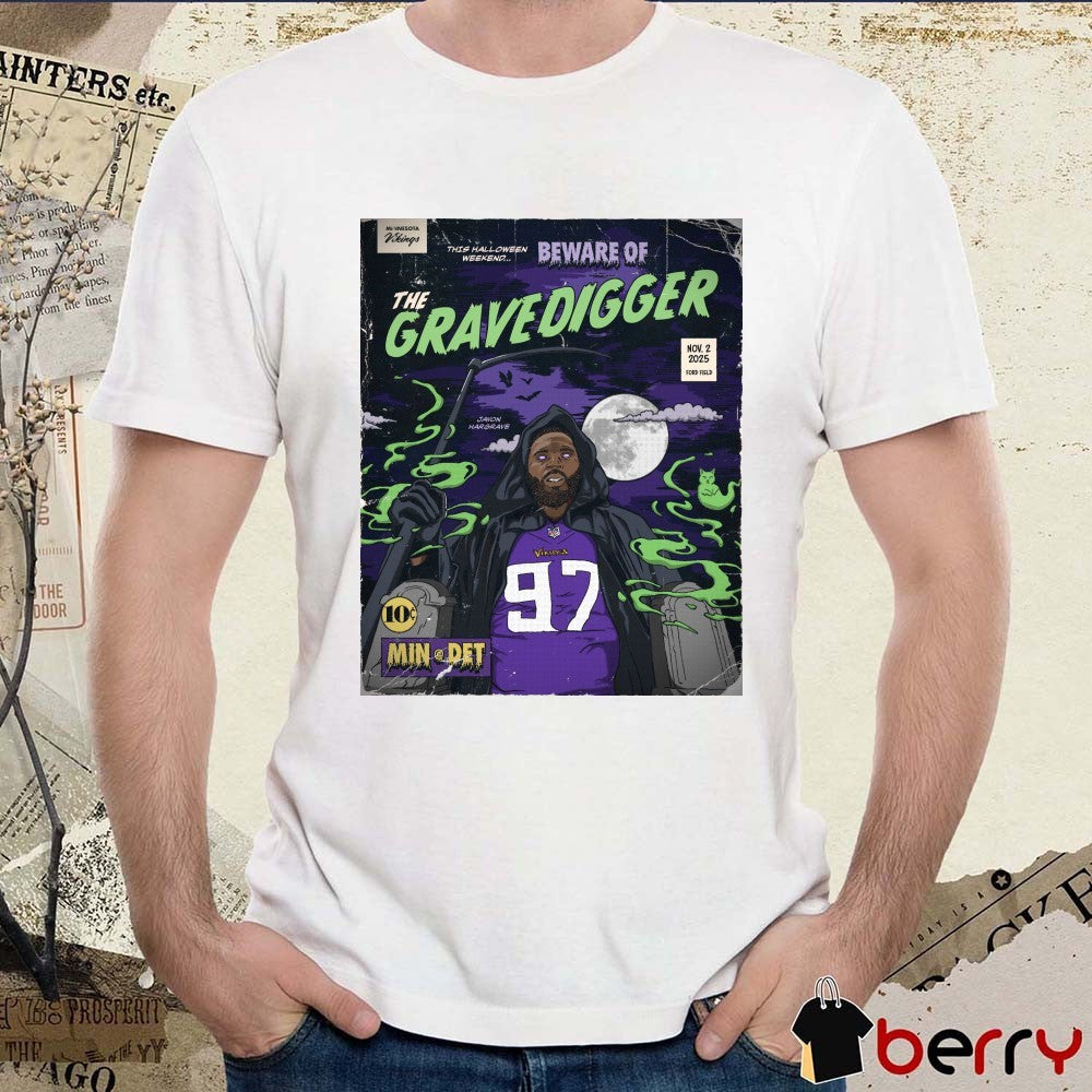 Javon Hargrave This Halloween Weekend Beware Of The Gravedigger Minnesota Vikings Vs Detroit Lions Poster t-shirt