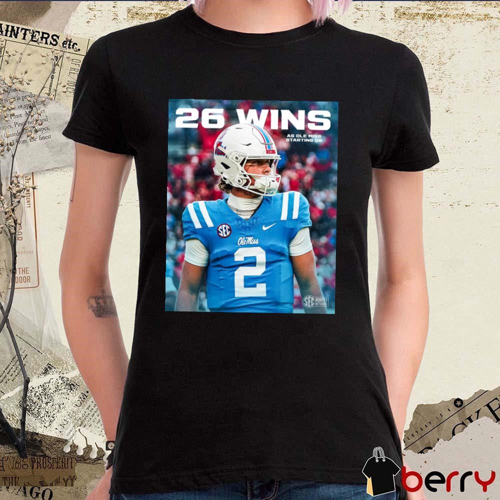 Jaxson Dart 26 Wins As Ole Miss Rebels Starting QB Poster t-shirt