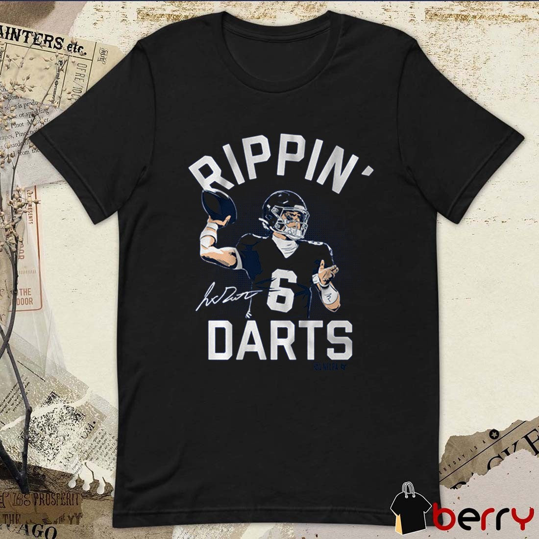 Jaxson Dart Rippin’ Darts New York Giants NFL Football Signature t-shirt
