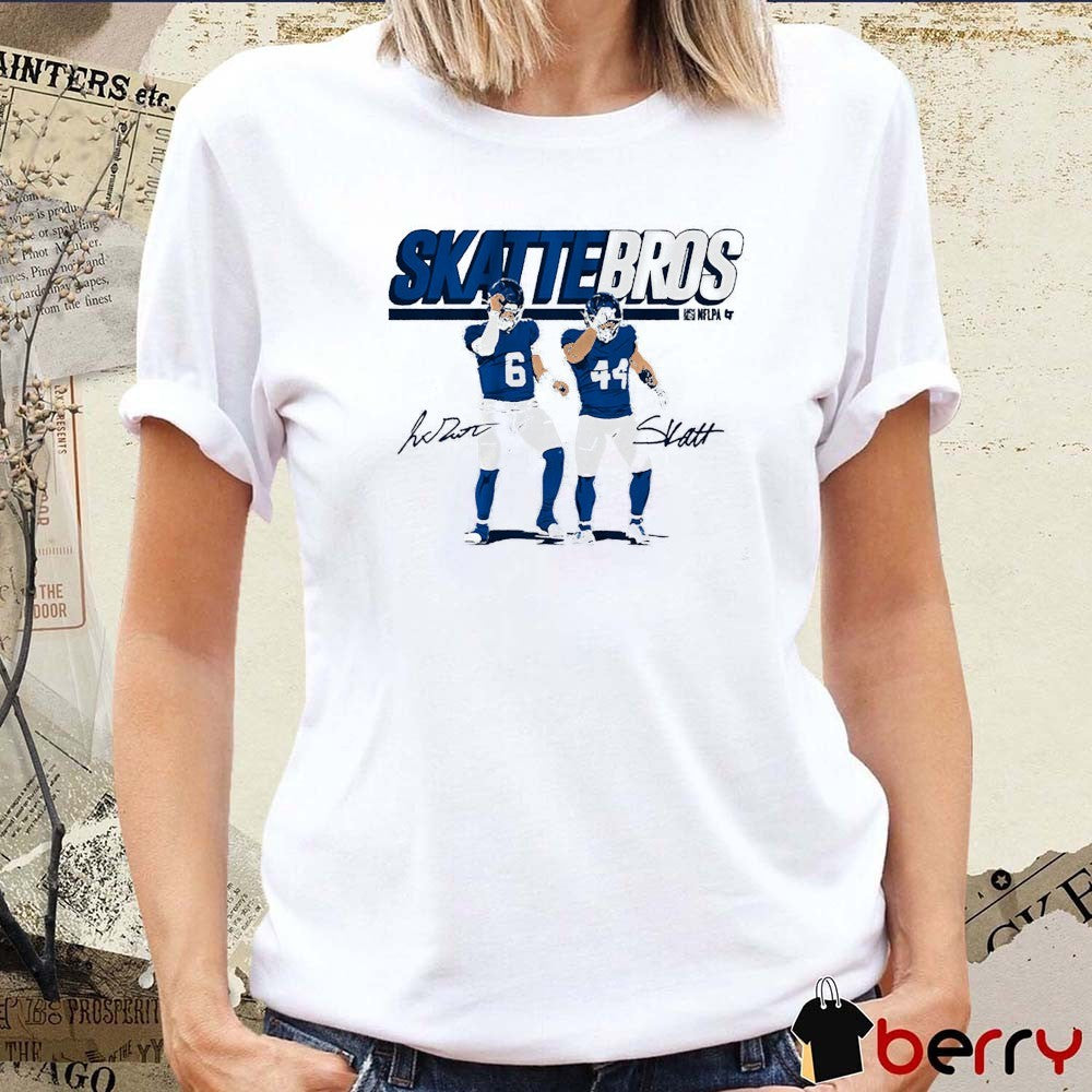 Jaxson Dart and Cam Skattebo Skattebros New York Giants NFL Signature t-shirt