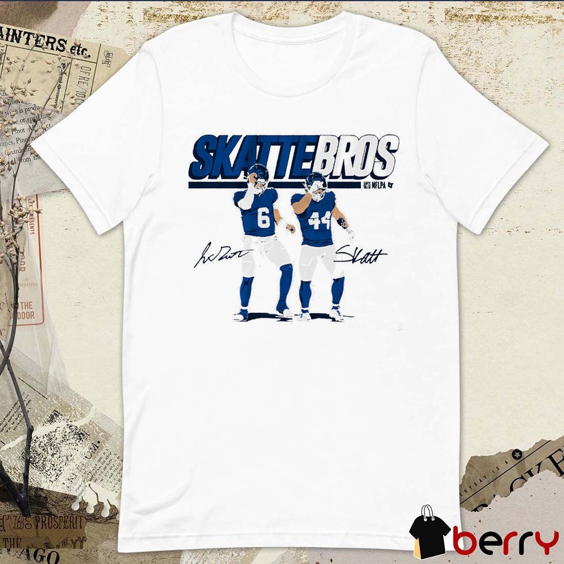 Jaxson Dart and Cam Skattebo Skattebros New York Giants NFL Signature t-shirt