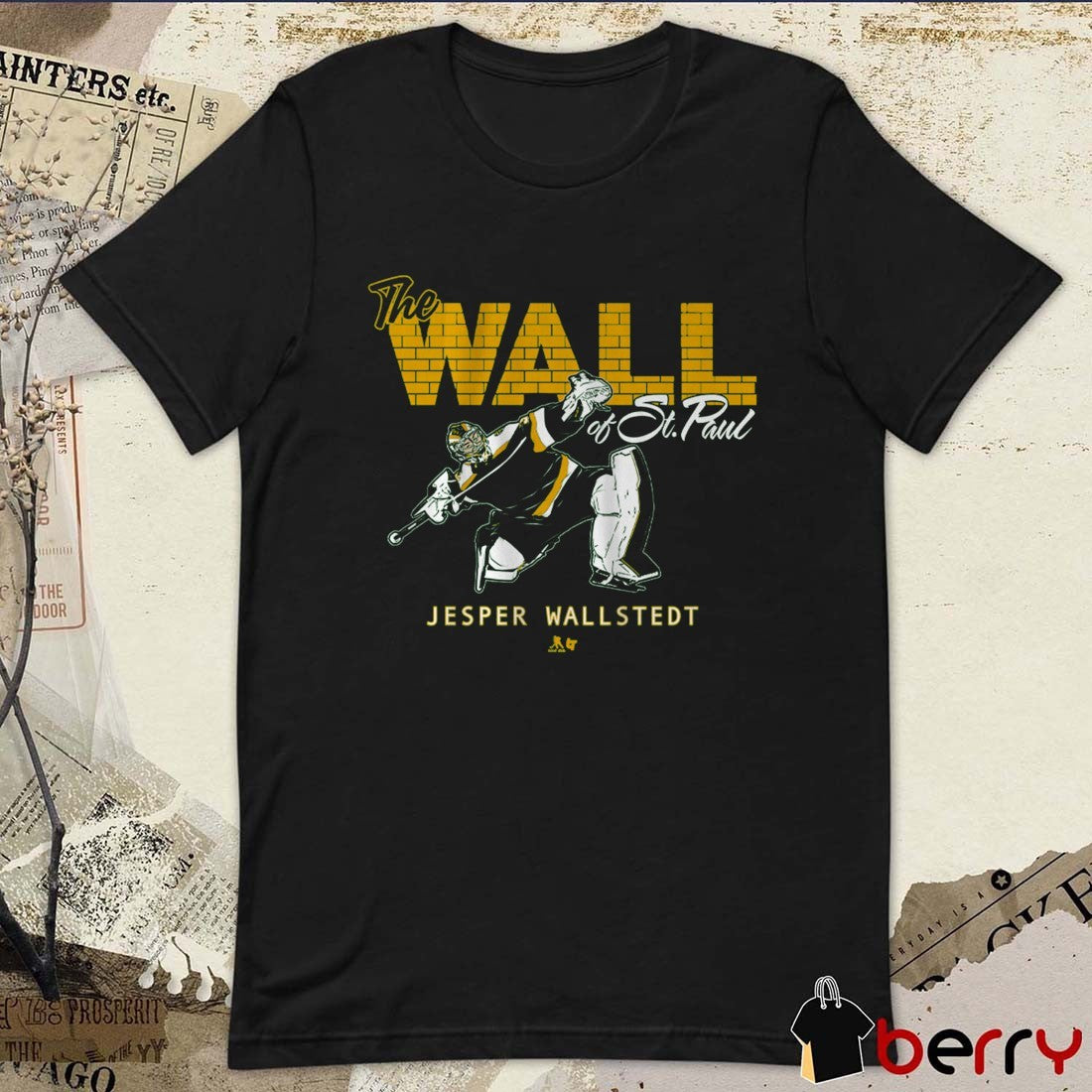 Jesper Wallstedt The Wall of St. Paul Minnesota Wild Hockey t-shirt