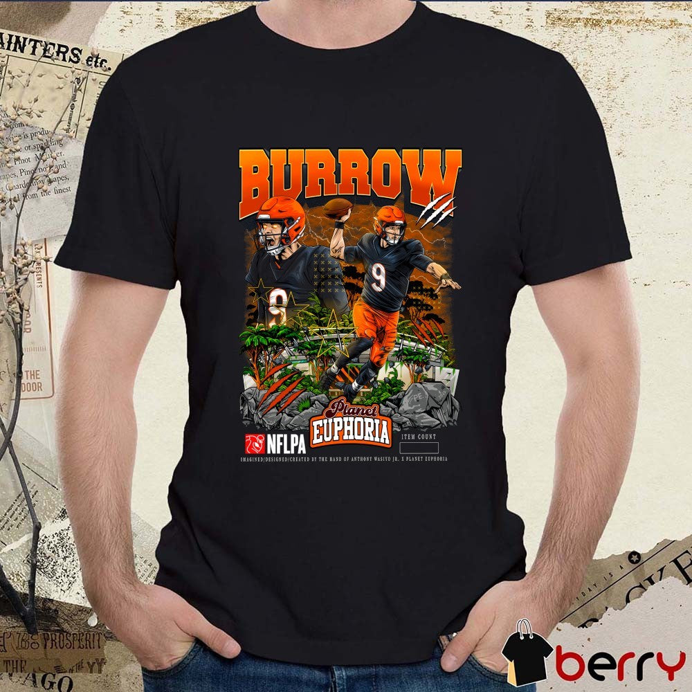 Joe Burrow Cincinnati Bengals NFLPA Football Planet Euphoria Art 2025 t-shirt
