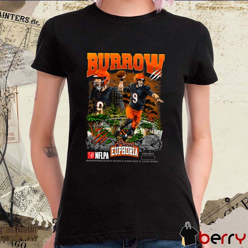 Joe Burrow Cincinnati Bengals NFLPA Football Planet Euphoria Art 2025 t-shirt