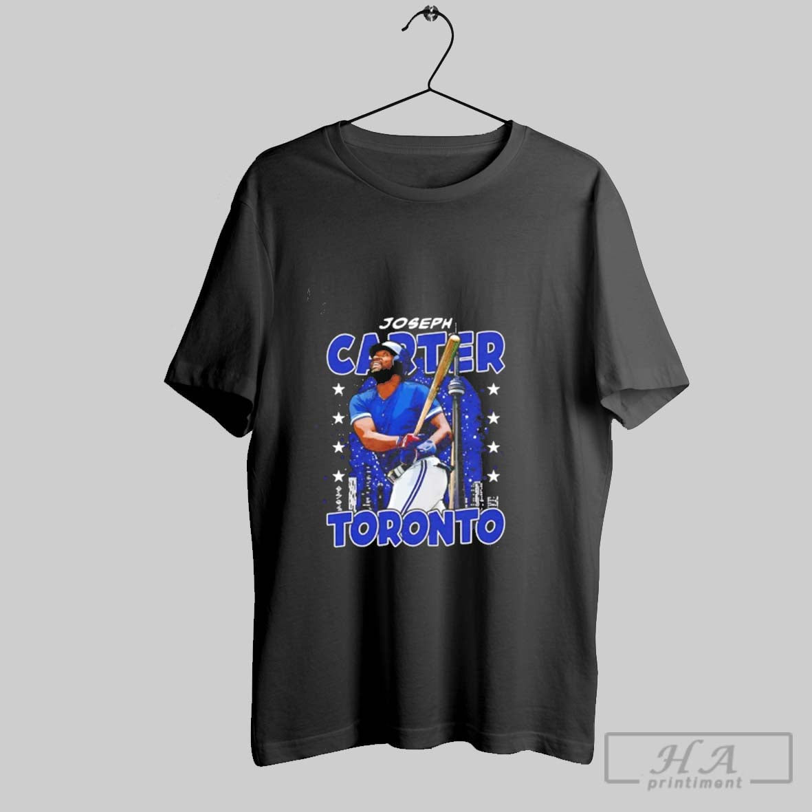 Official Joe Carter Toronto Blue Jays City Skyline Gritty
