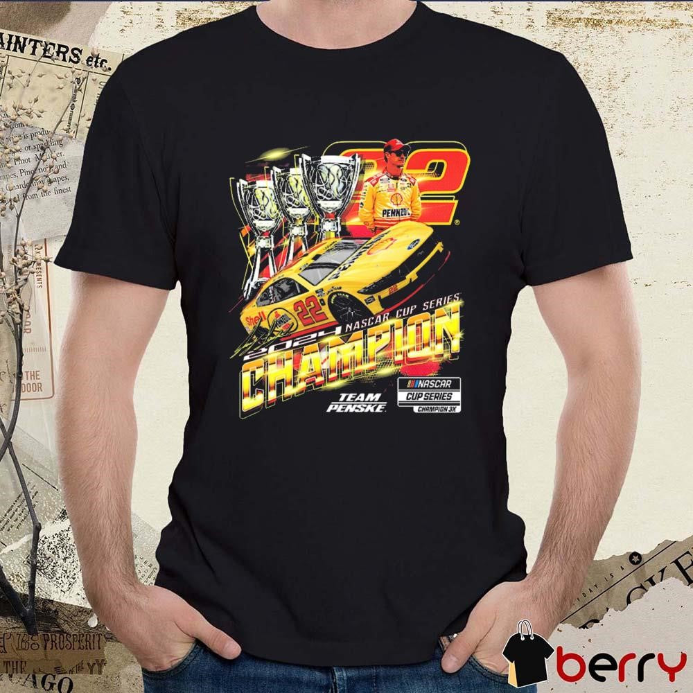 Joey Logano 2024 NASCAR Cup Series Champion Car Champion 3X Team Penske Signature t-shirt