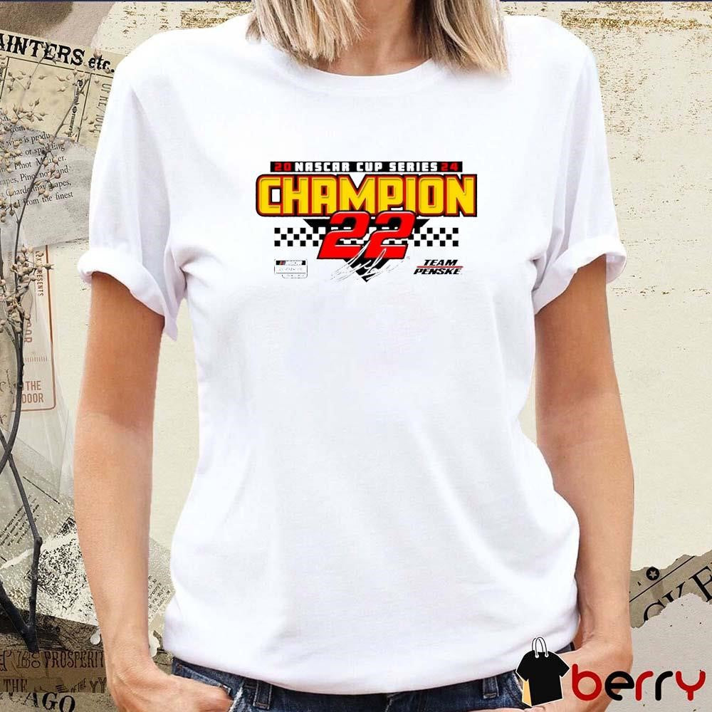 Joey Logano Team Penske 2024 NASCAR Cup Series Champion Car Signature t-shirt