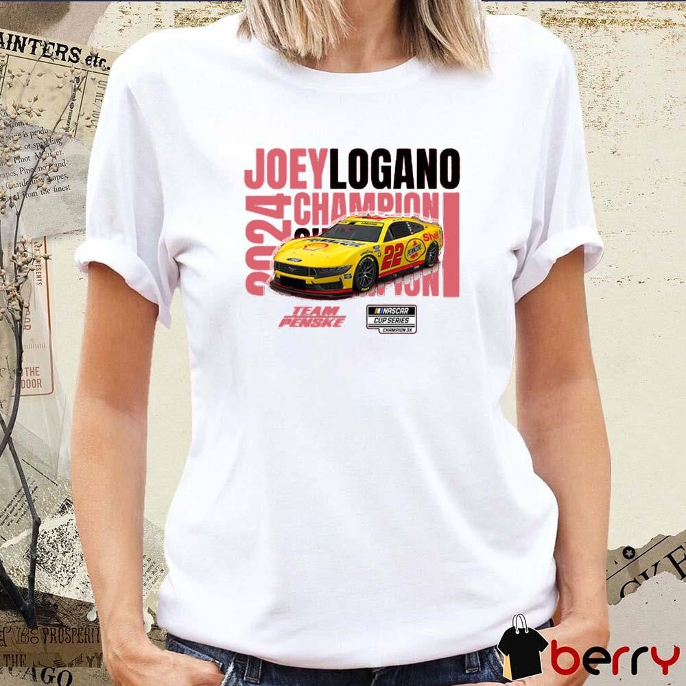Joey Logano Team Penske 2024 NASCAR Cup Series Champion Car t-shirt