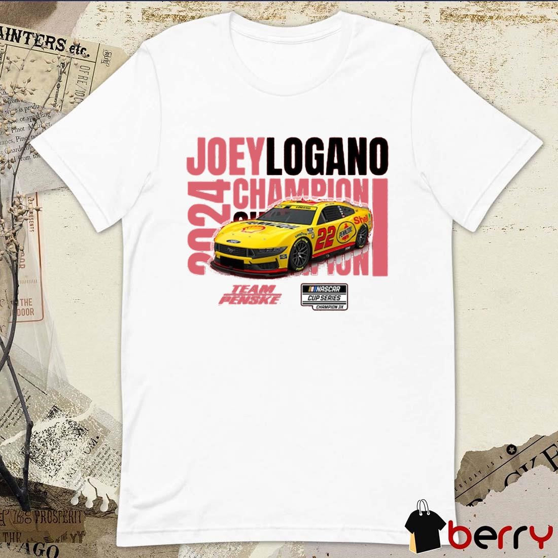 Joey Logano Team Penske 2024 NASCAR Cup Series Champion Car t-shirt