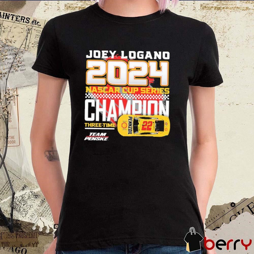 Joey Logano Team Penske NASCAR Cup Series Champion Three-Time Car t-shirt