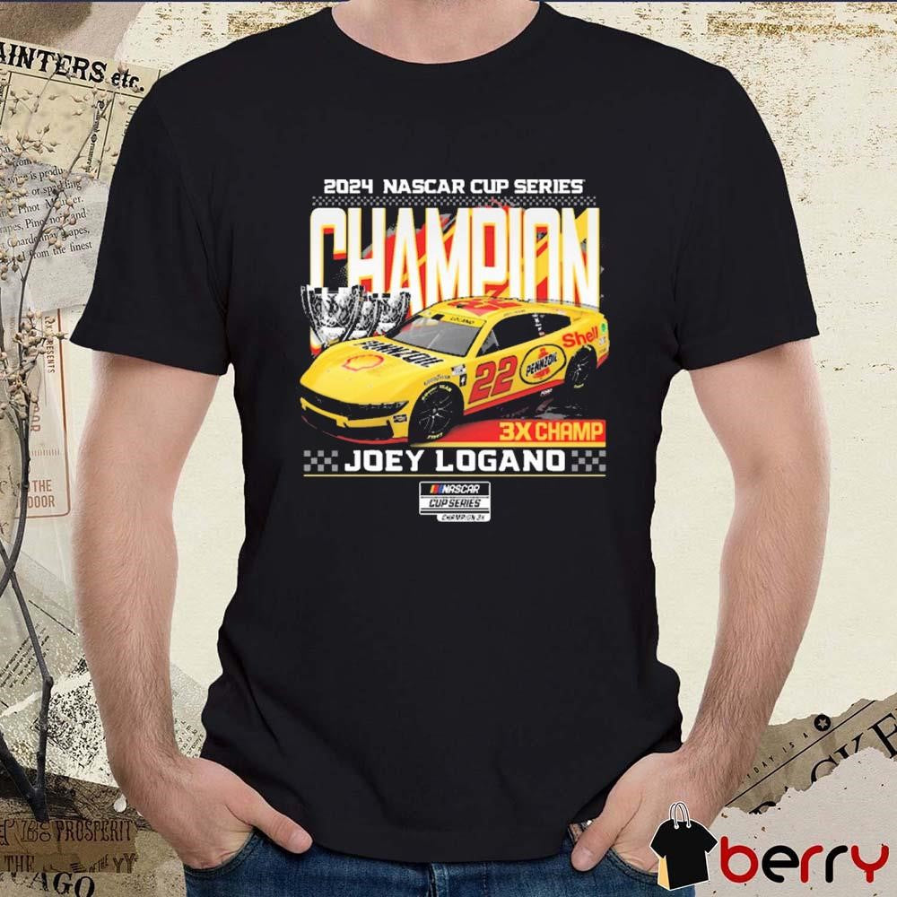 Joey Logano Team Penske Three-Time NASCAR Cup Series Champion 3X Car t-shirt