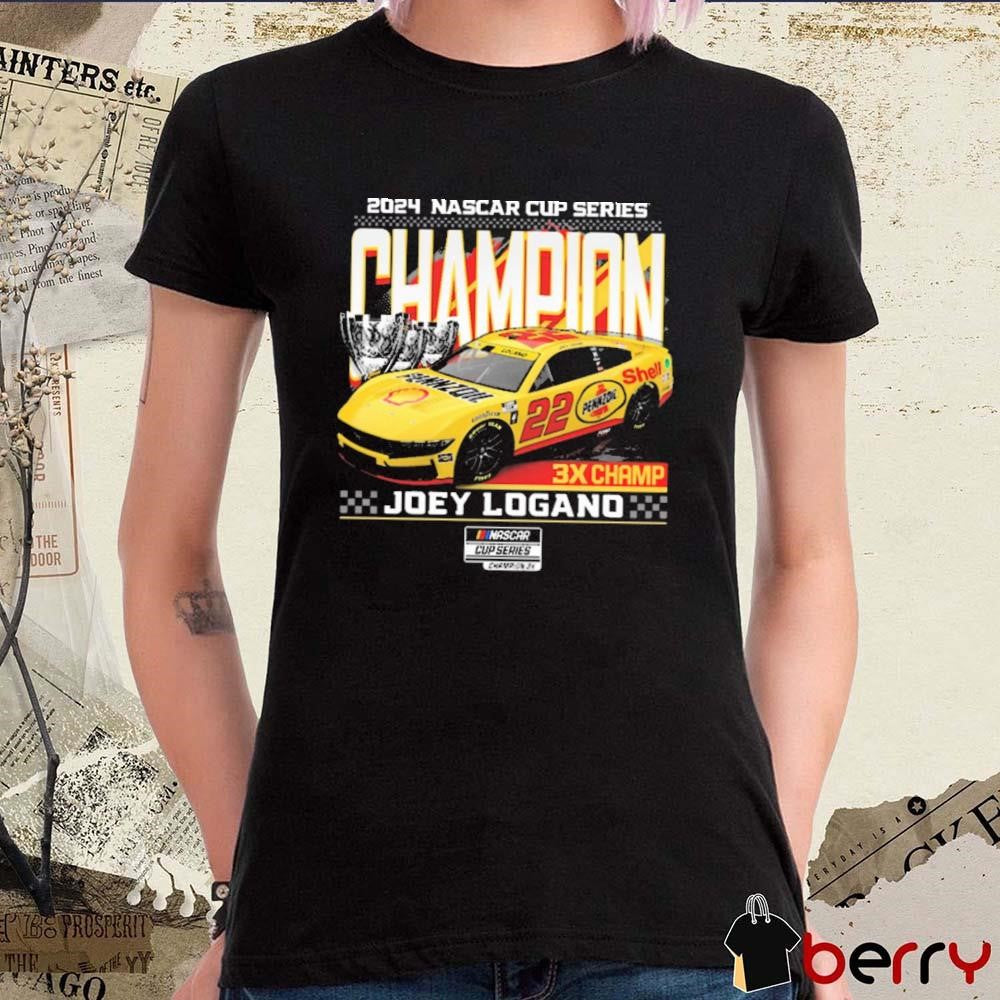 Joey Logano Team Penske Three-Time NASCAR Cup Series Champion 3X Car t-shirt