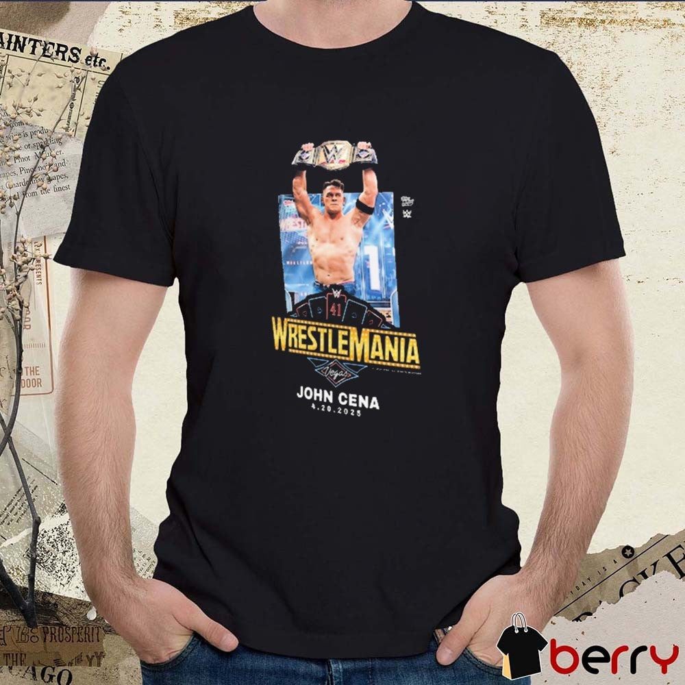 John Cena WrestleMania 41 Las Vegas Topps Now x WWE 4 20 2025 t-shirt