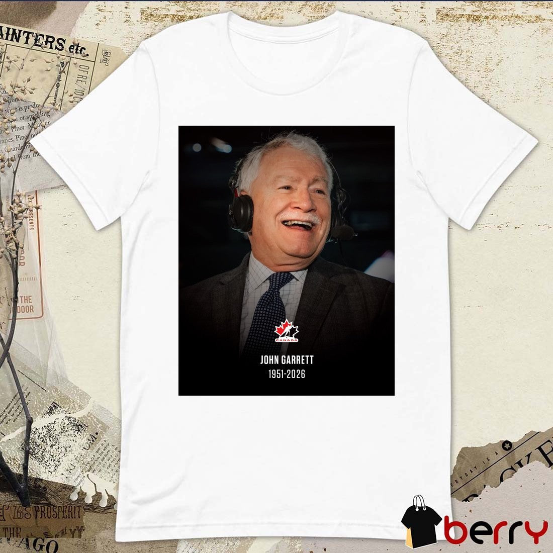 John Garrett 1951 – 2026 Hockey Canada t-shirt