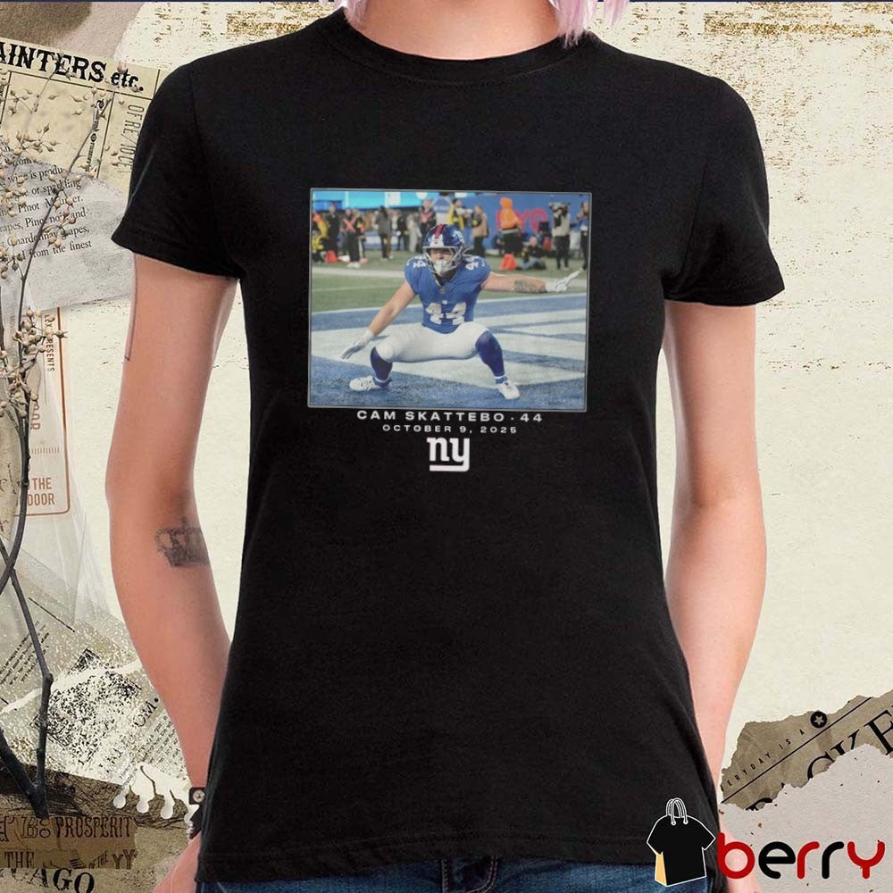 John Michael Schmitz New York Giants Wearing Cam Skattebo 44 October 9 2025 t-shirt
