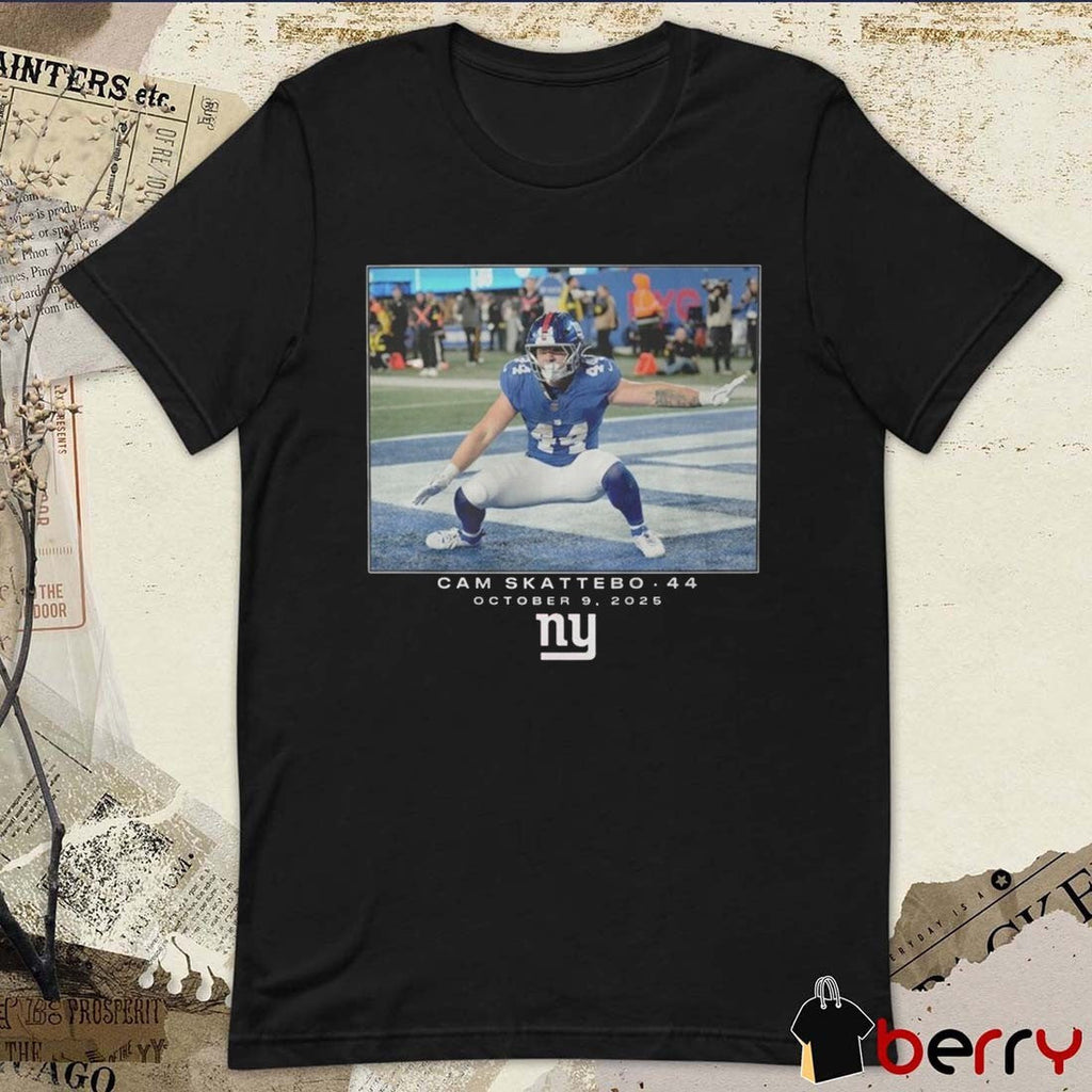 John Michael Schmitz New York Giants Wearing Cam Skattebo 44 October 9 2025 t-shirt