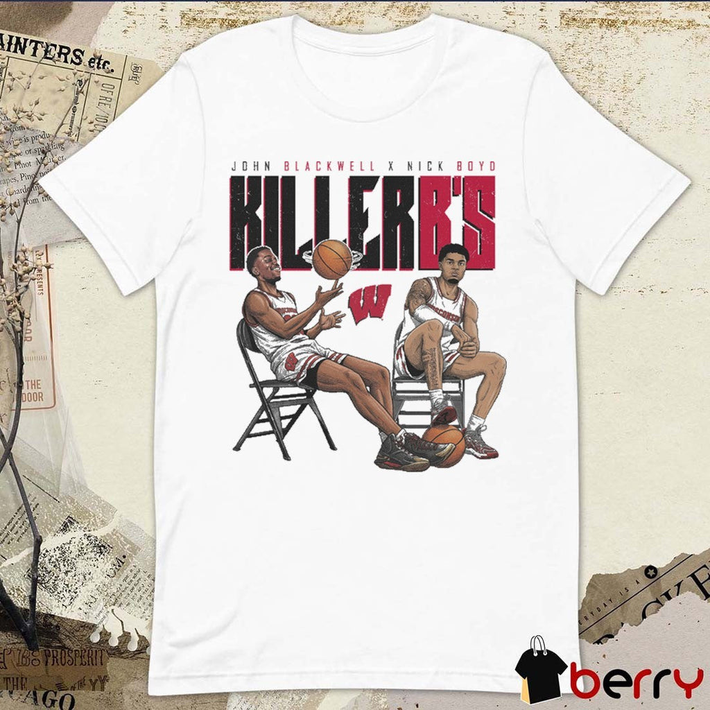 Jonathan Blackwell x Nick Boyd Killer B’s Wisconsin Badgers Basketball t-shirt