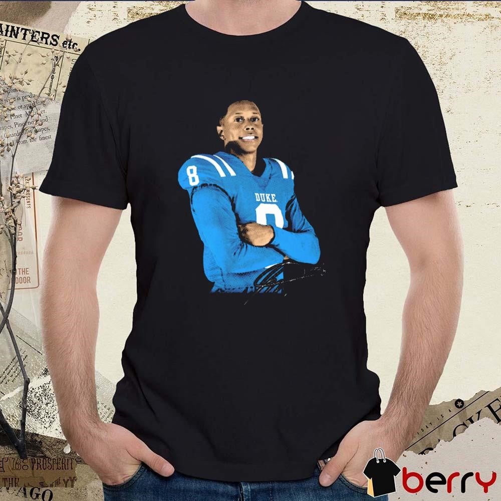 Jordan Moore #8 Duke Blue Devils Portrait Signature t-shirt