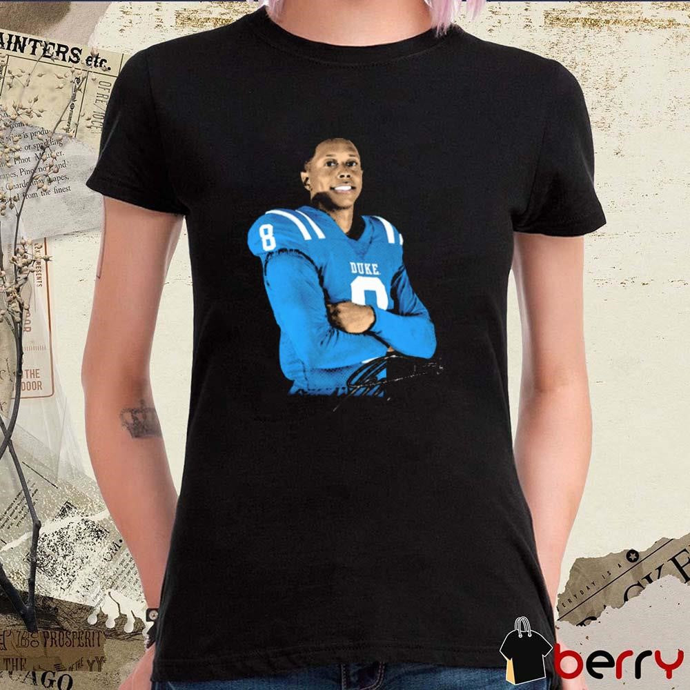Jordan Moore #8 Duke Blue Devils Portrait Signature t-shirt