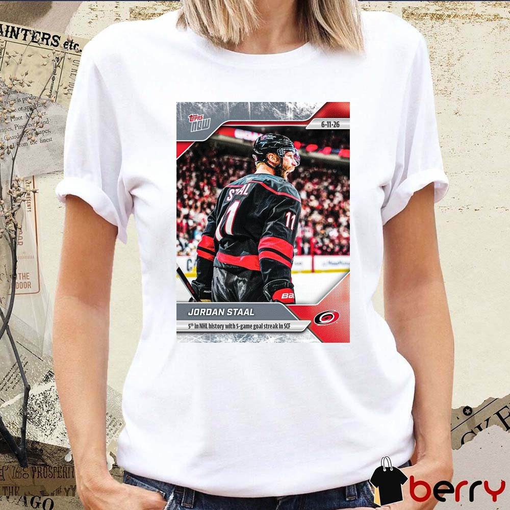 Jordan Staal 5th In NHL History With 5-game Goal Streak In SCF 2025-26 NHL Topps NOW t-shirt