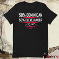 Jose Ramirez 50% Dominican-50% Clevelander Cleveland Guardians Signature t-shirt