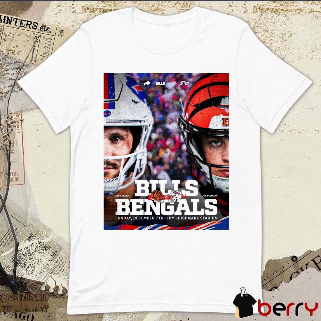 Josh Allen Buffalo Bills Vs Joe Burrow Cincinnati Bengals December 7th 2025 Highmark Stadium Poster t-shirt
