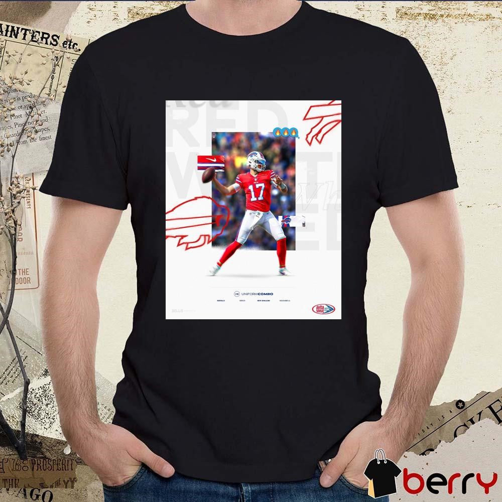 Josh Allen Buffalo Bills Vs New England Patriots December 22 2024 Candy Cane Vibes Poster t-shirt