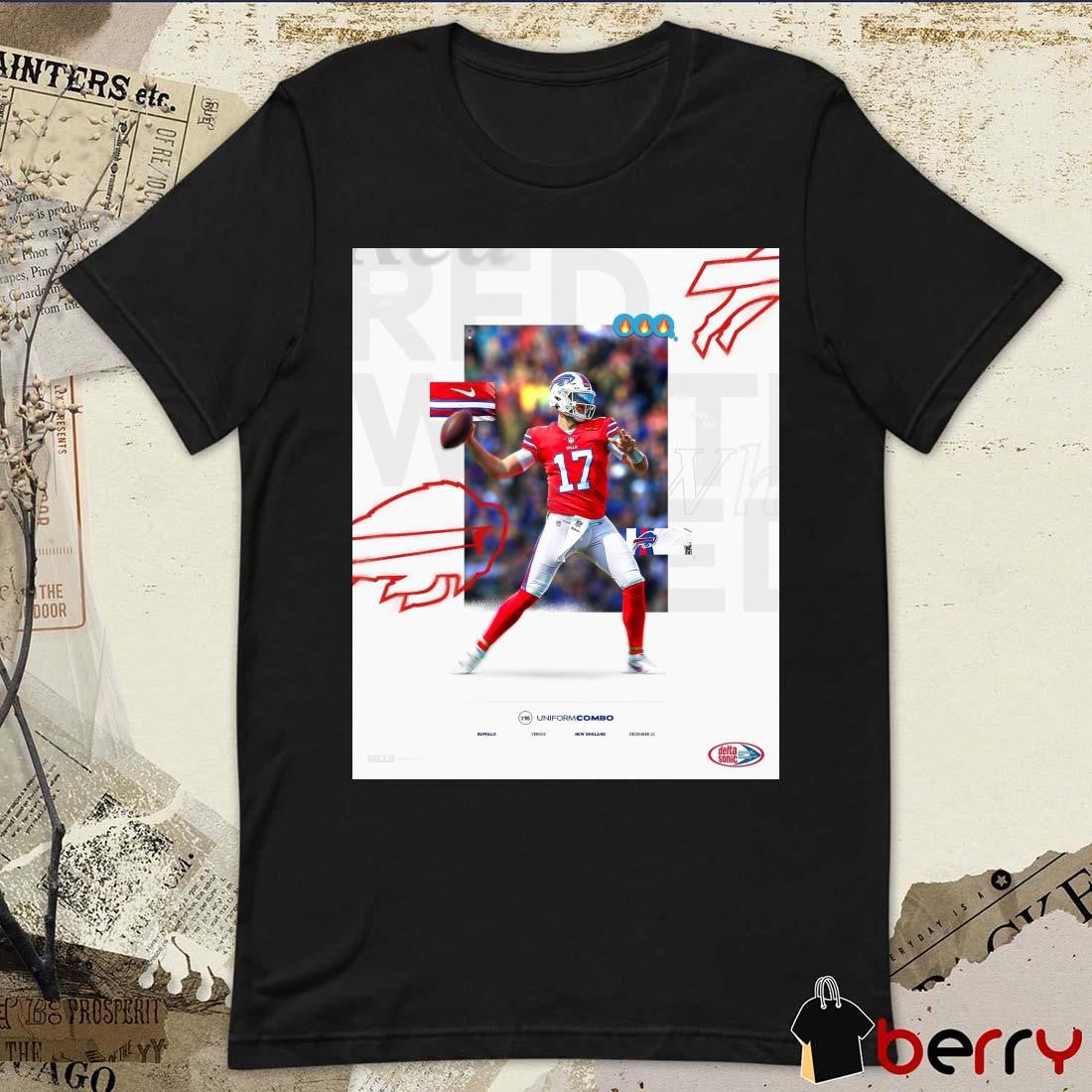 Josh Allen Buffalo Bills Vs New England Patriots December 22 2024 Candy Cane Vibes Poster t-shirt