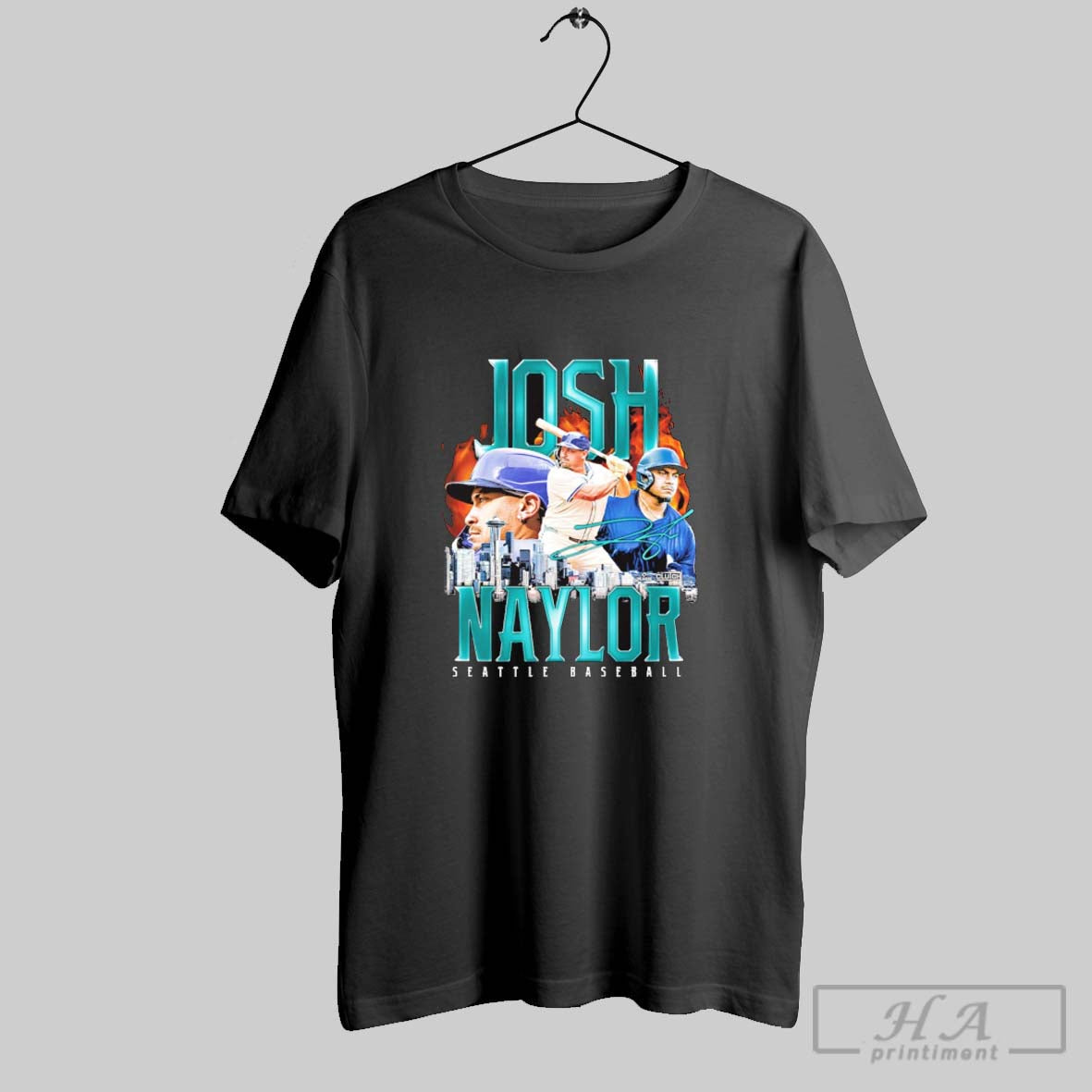 Official Josh Naylor Seattle Mariners Mlb Baseball Retro Flair Signature Graphic T Shirt Hoodie Sweater