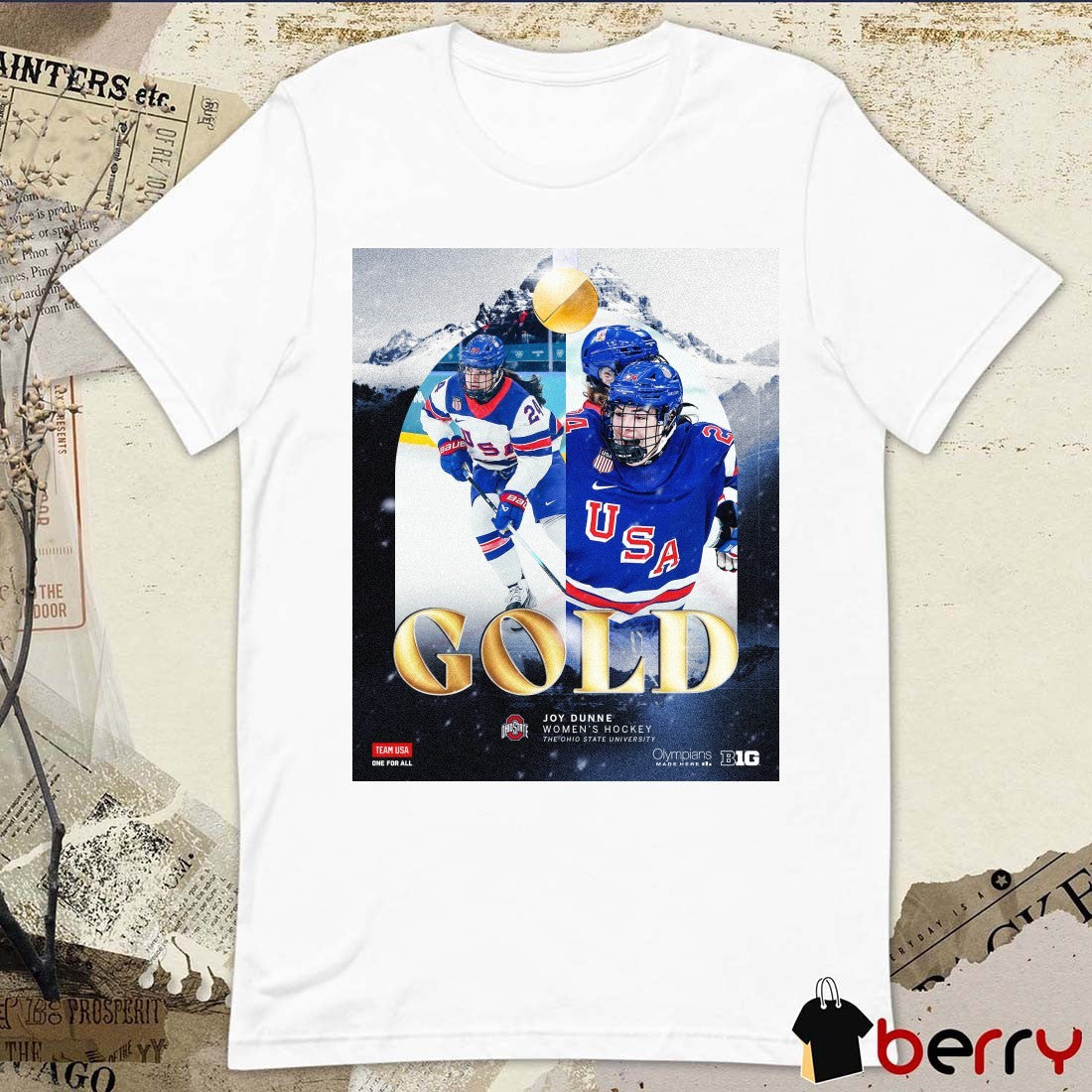 Joy Dunne Women’s Hockey The Ohio State University Gold Medalist t-shirt