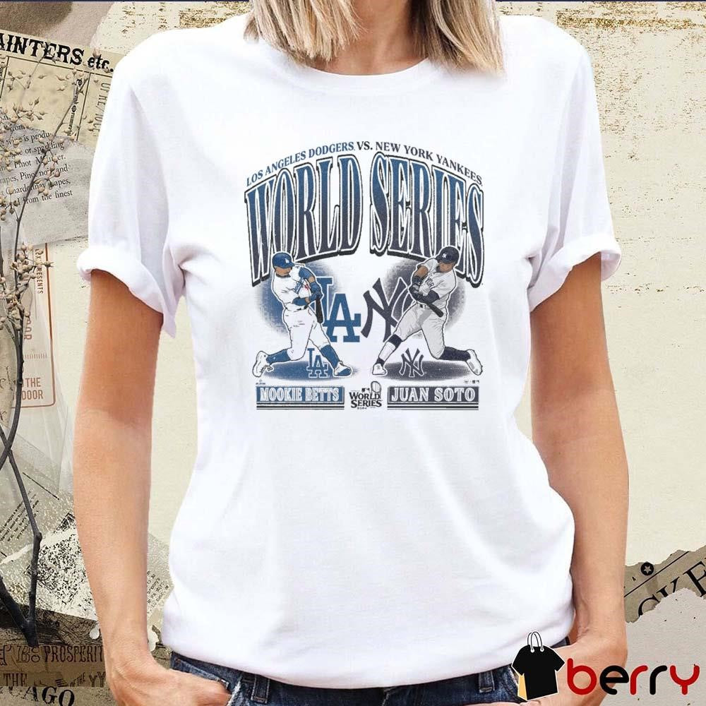 Juan Soto New York Yankees Vs. Mookie Betts Los Angeles Dodgers MLB Player Dueling 2024 World Series Painting t-shirt