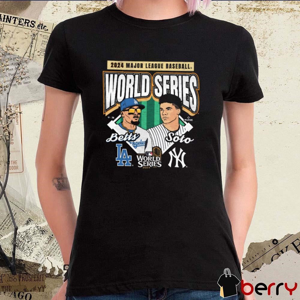 Juan Soto New York Yankees Vs. Mookie Betts Los Angeles Dodgers MLB Player Dueling 2024 World Series t-shirt