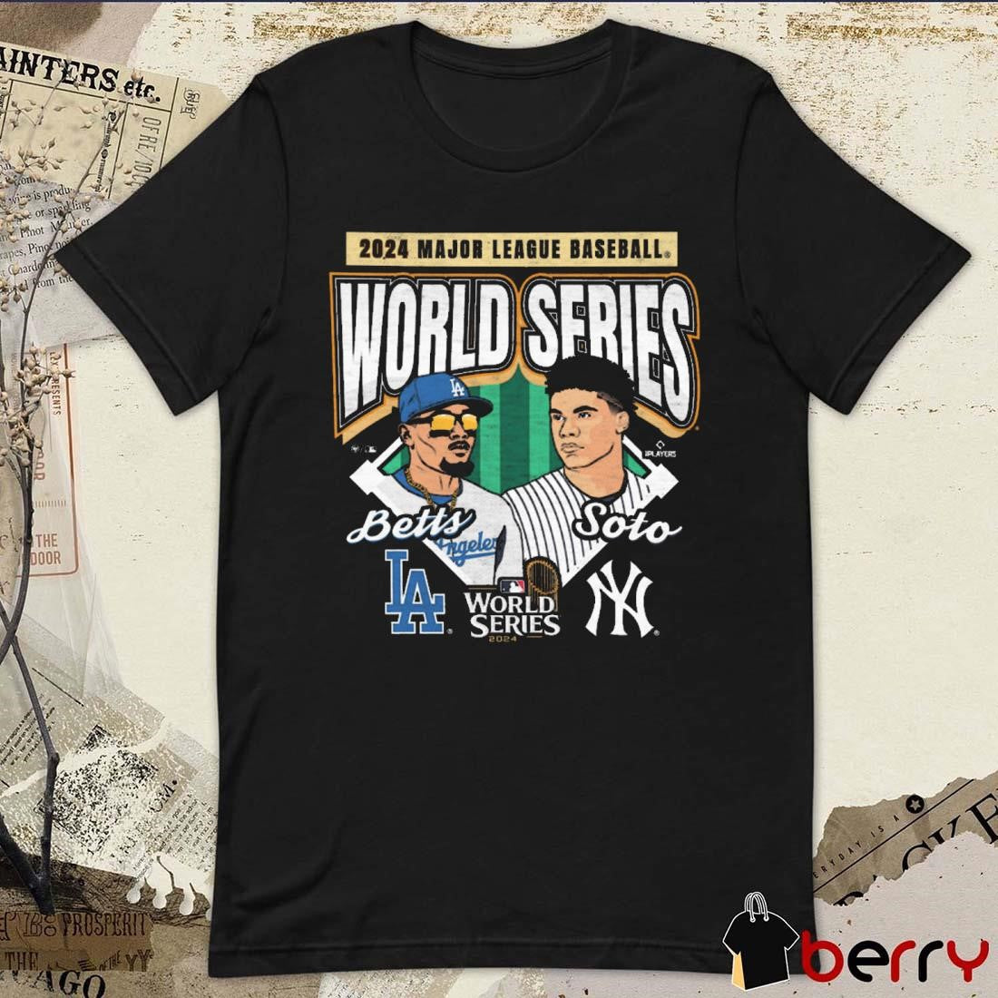 Juan Soto New York Yankees Vs. Mookie Betts Los Angeles Dodgers MLB Player Dueling 2024 World Series t-shirt