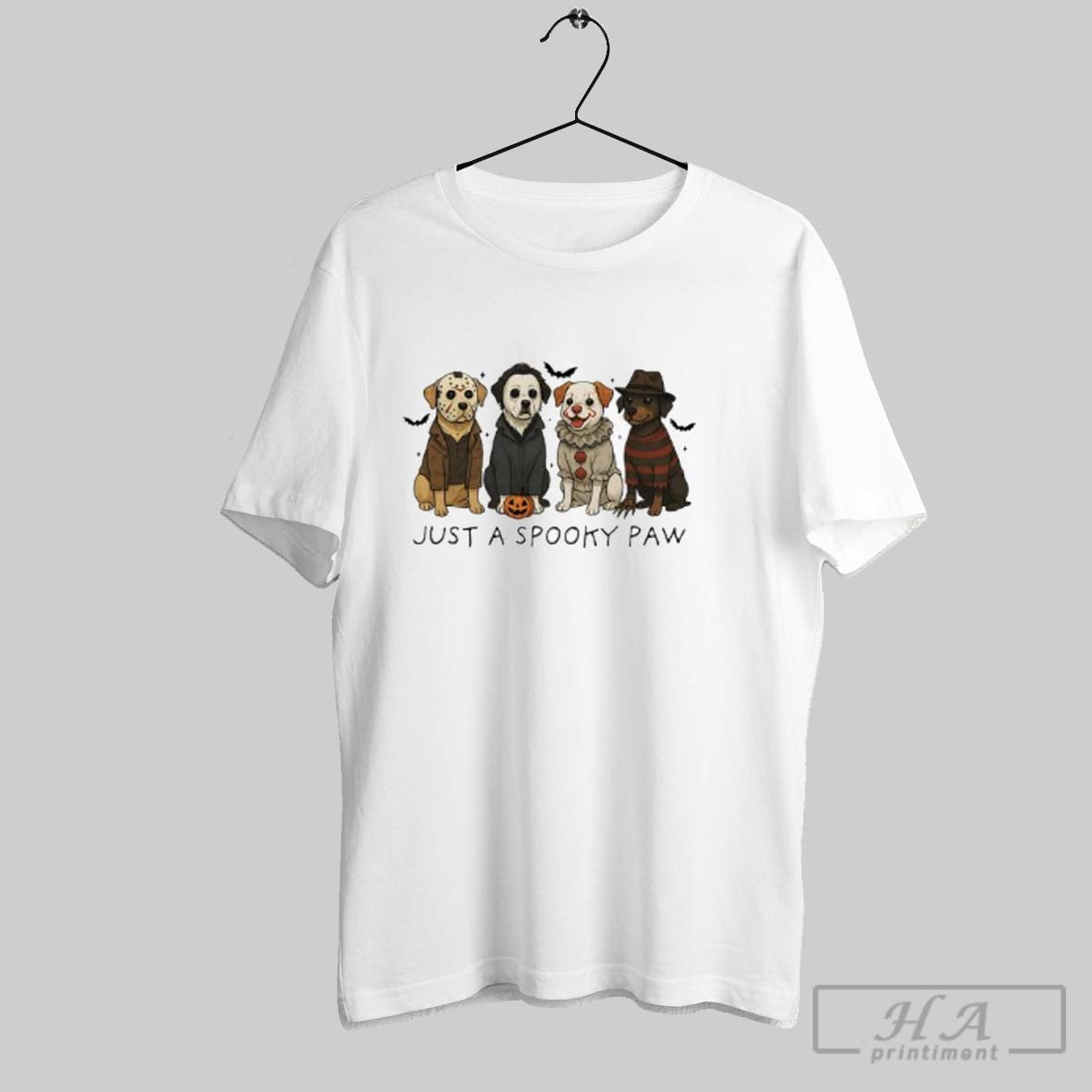 Official Just A Spooky Paw Horror Movie Dog Ghost Halloween Ladies