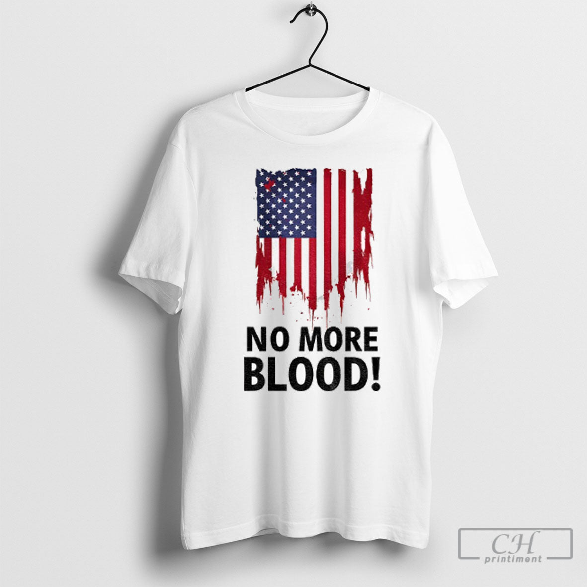 Official Justice For Charlie Kirk No More Blood Paint Mark American Flag Shirt
