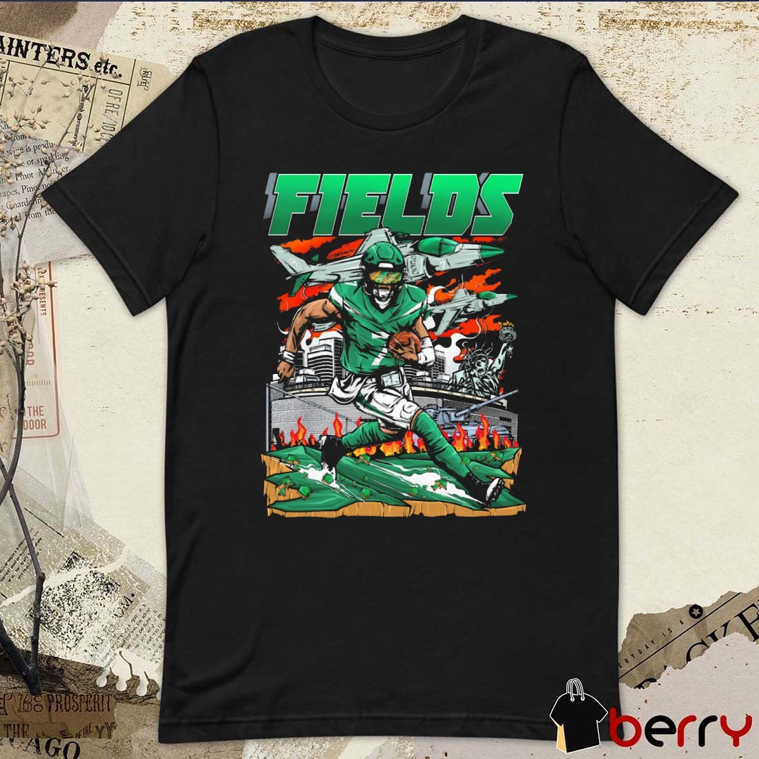 Justin Fields New York Jets 2025 NFL Football Planet Euphoria Artwork t-shirt