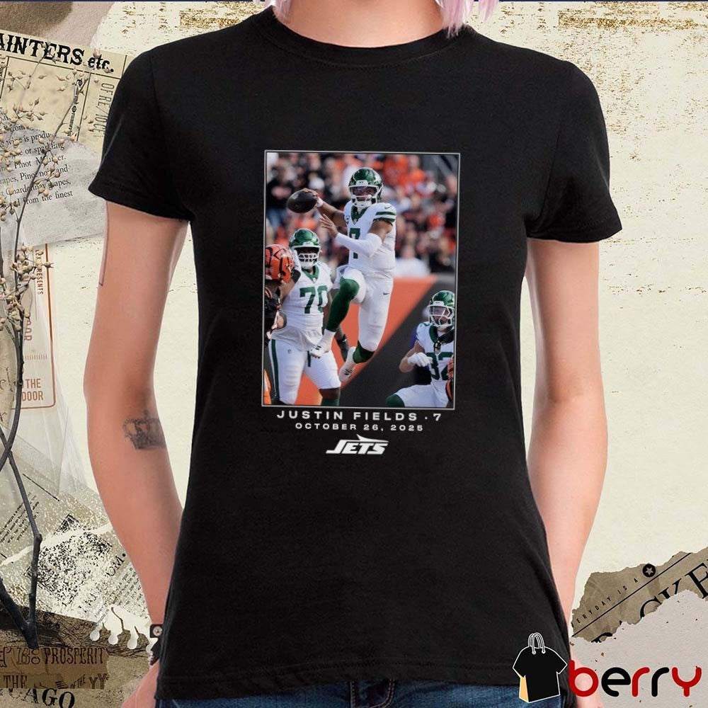 Justin Fields New York Jets NFL Flash Features Week 8 October 26 2025 t-shirt