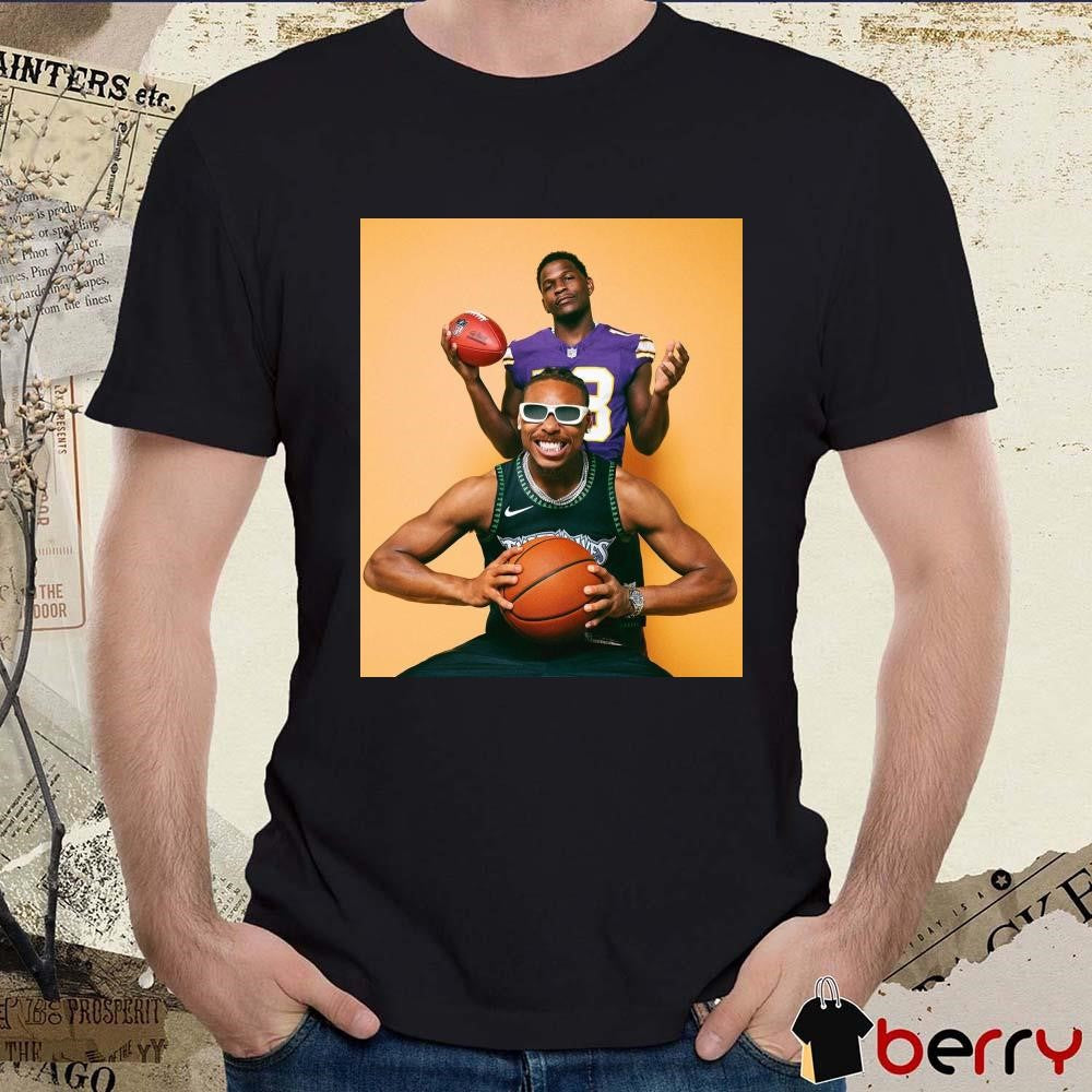 Justin Jefferson And Anthony Edwards Minnesota Sports Photo t-shirt