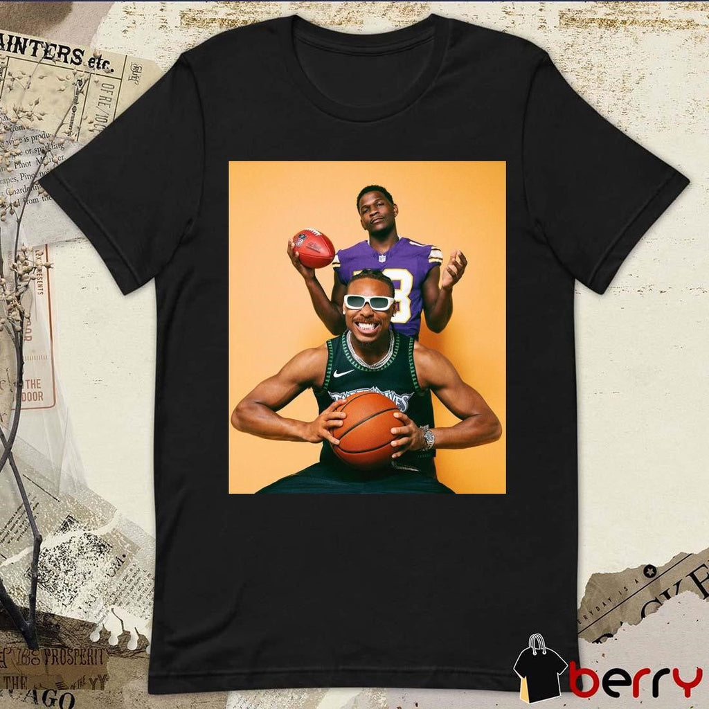 Justin Jefferson And Anthony Edwards Minnesota Sports Photo t-shirt