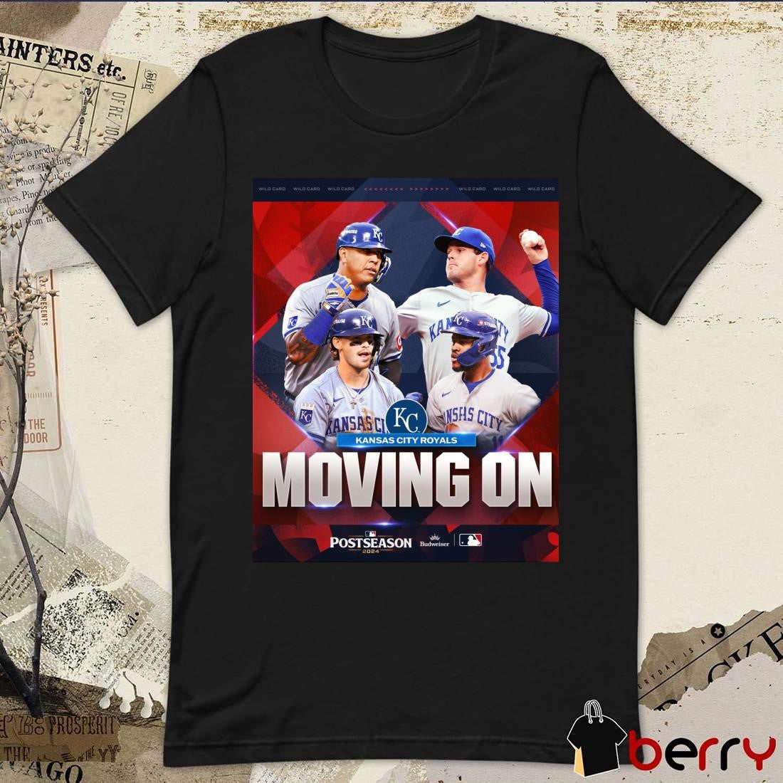 Kansas City Royals Moving On MLB Wild Card Postseason Poster 2024 t-shirt
