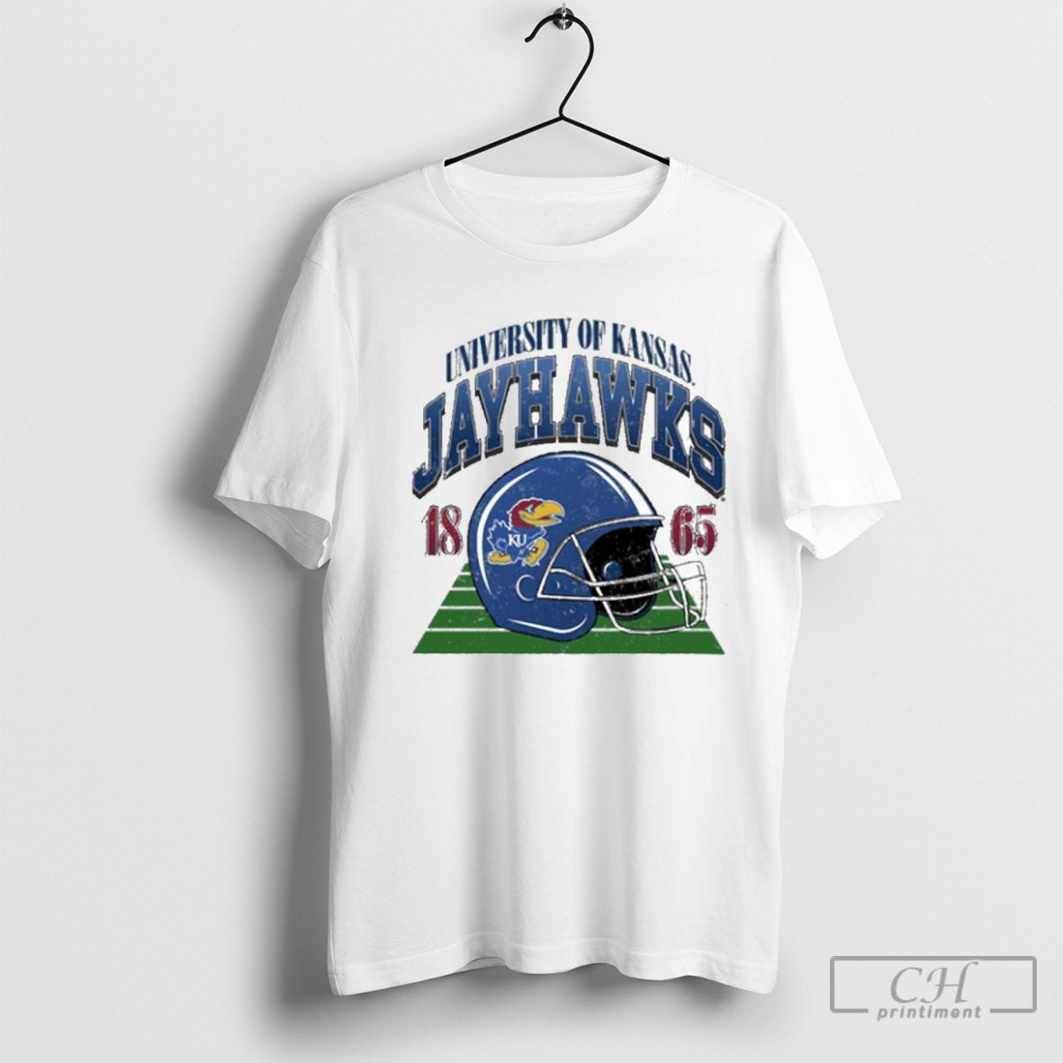 Official Kansas Jayhawks Distressed Football Helmet Shirt Sweater